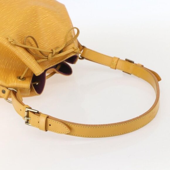 Authentic LOUIS VUITTON Epi Petit Noe Shoulder Bag Yellow M44109 LV - Picture 14 of 16